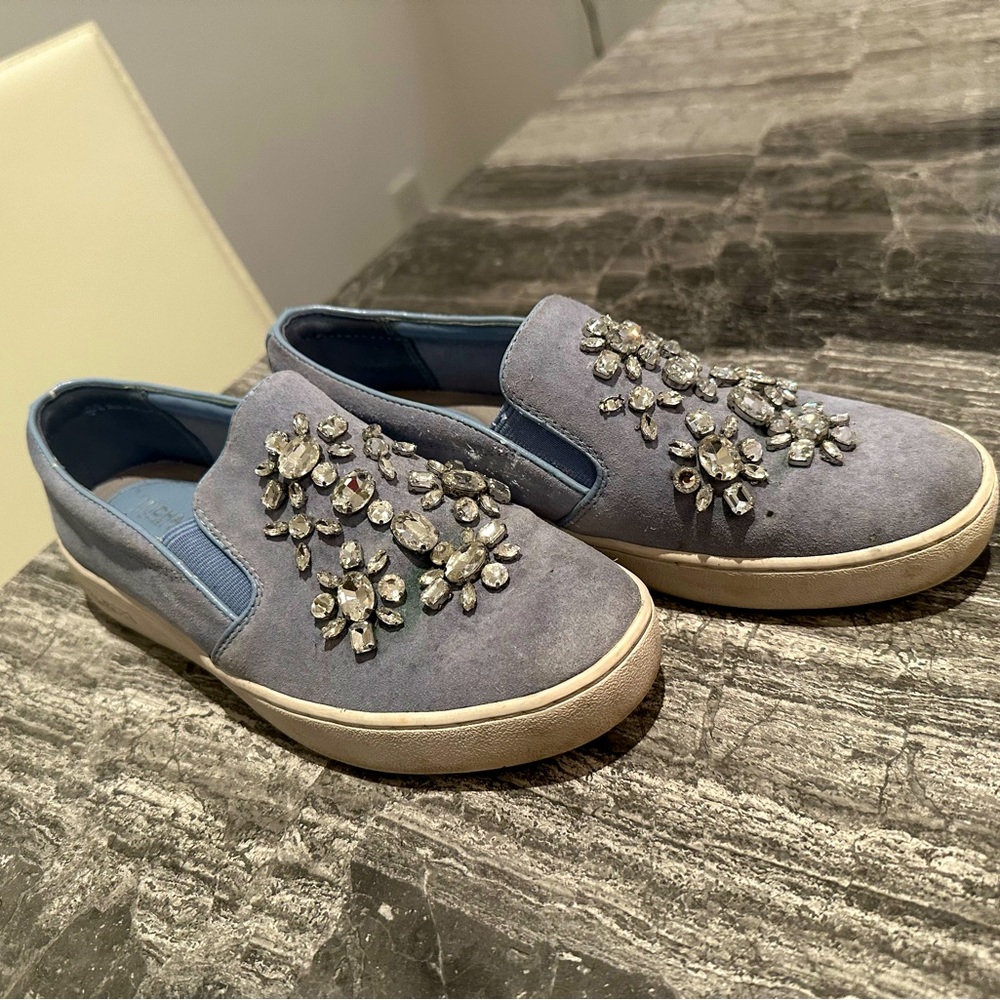 Keaton Embellished Suede Slip-On Sneaker | Michael Kors
